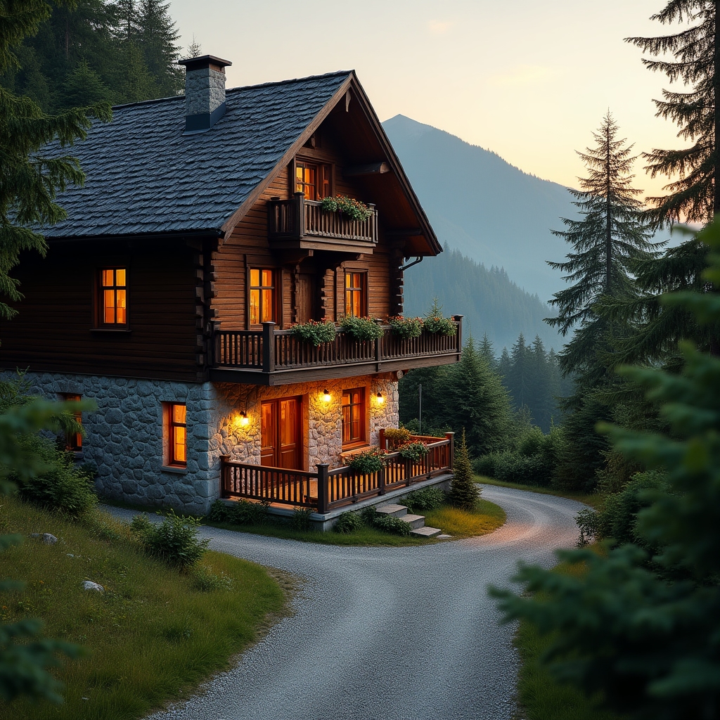 Pensiune turistică montană cu peisaj natural